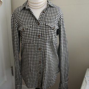 Filson Black White Plaid Cotton Button Pocket Shirt